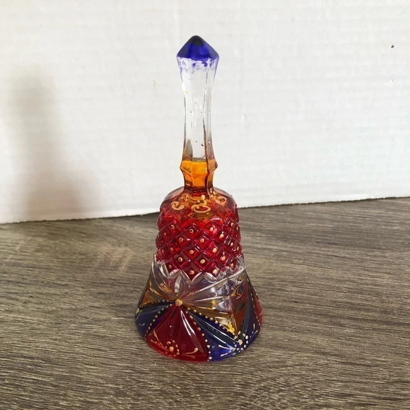 Vintage  Hand Painted Glass Bell - Picture 1 of 10